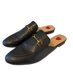 ARQA Black Leather Horsebit Mule Slip-On Loafers in Size 11.5